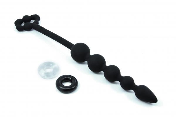 Cloud 9 Tapered Silicone Anal Beads Black - Click Image to Close