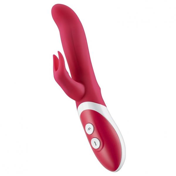 Warm Touch Rabbit Pink & White Vibrator - Click Image to Close