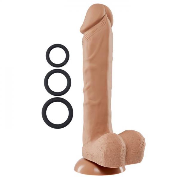 Pro Sensual Premium Silicone Dong Tan 9 inches with 3 C-Rings - Click Image to Close