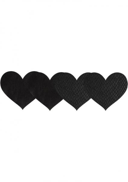 Classic Black Hearts Pasties - Click Image to Close