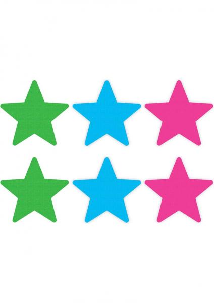 Peekaboos Pasties Neon Star 3 Pack Assorted Colors - Click Image to Close