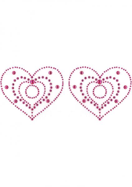 Crystal Heart Pink Pasties - Click Image to Close