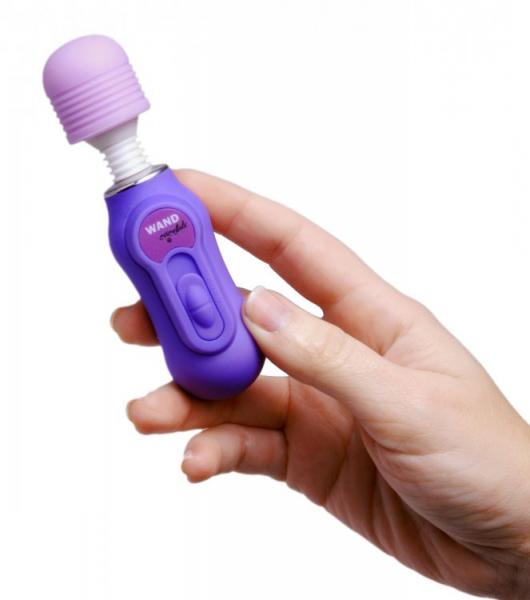 Petite Fleur Mini Vibrating Wand Massager Purple - Click Image to Close