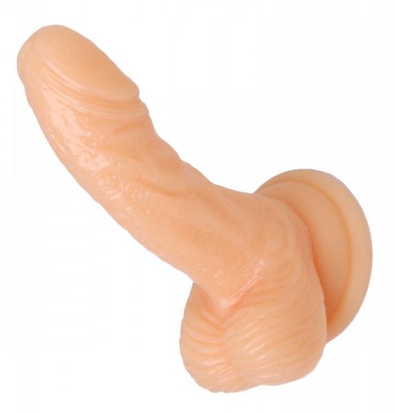 Silicone Curvy 4 inches Suction Cup Dildo Beige - Click Image to Close