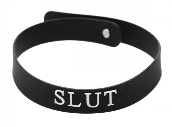 Silicone Collar Slut O/S Black - Click Image to Close