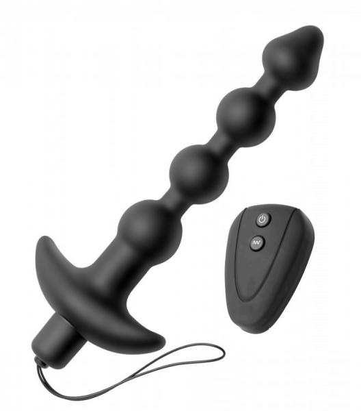 Beaded Anal Vibe with Remote Black - Click Image to Close