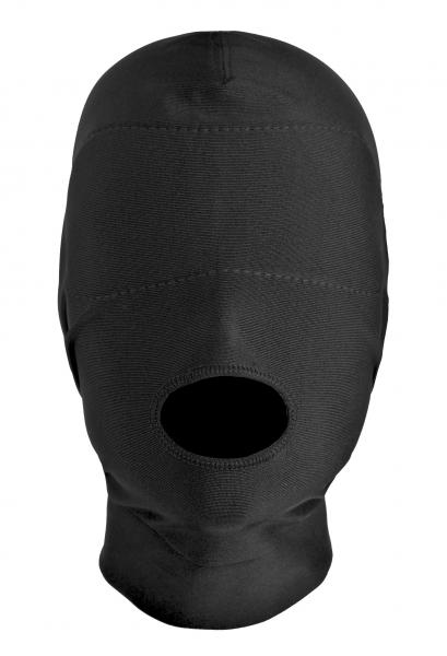 Disguise Open Mouth Hood Black Spandex O/S - Click Image to Close