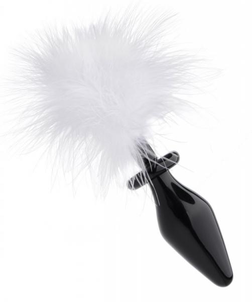 Tailz Fluffer Bunny Tail Glass Anal Plug - Click Image to Close