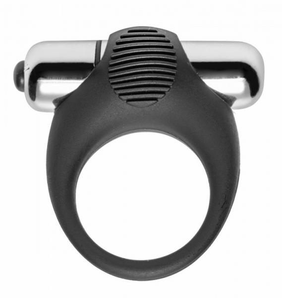 Premium Stretchy Vibrating Cock Ring Black - Click Image to Close