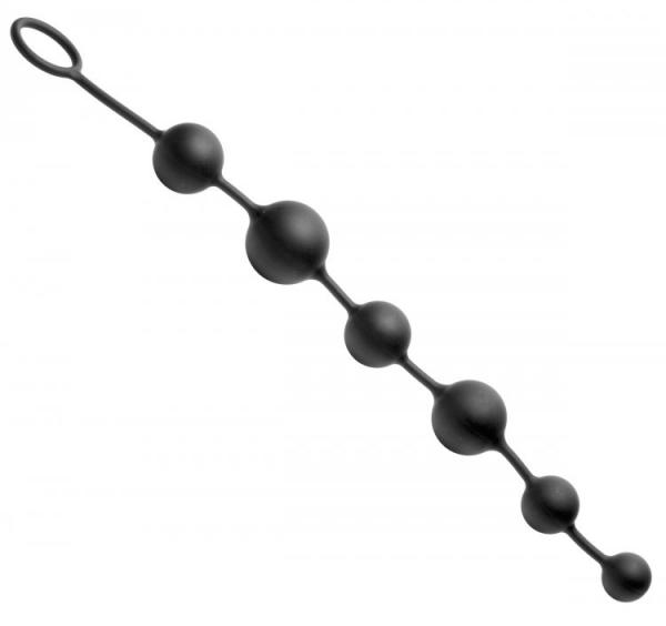 Serpent 6 Silicone Beads Of Pleasure Black - Click Image to Close