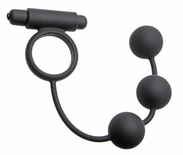 Tri-Orb Vibrating Cock Ring Weighted Silicone Anal Balls