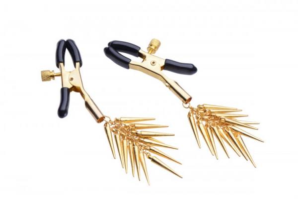 Lure Adjustable Nipple Clamps with Gold Spikes - Click Image to Close